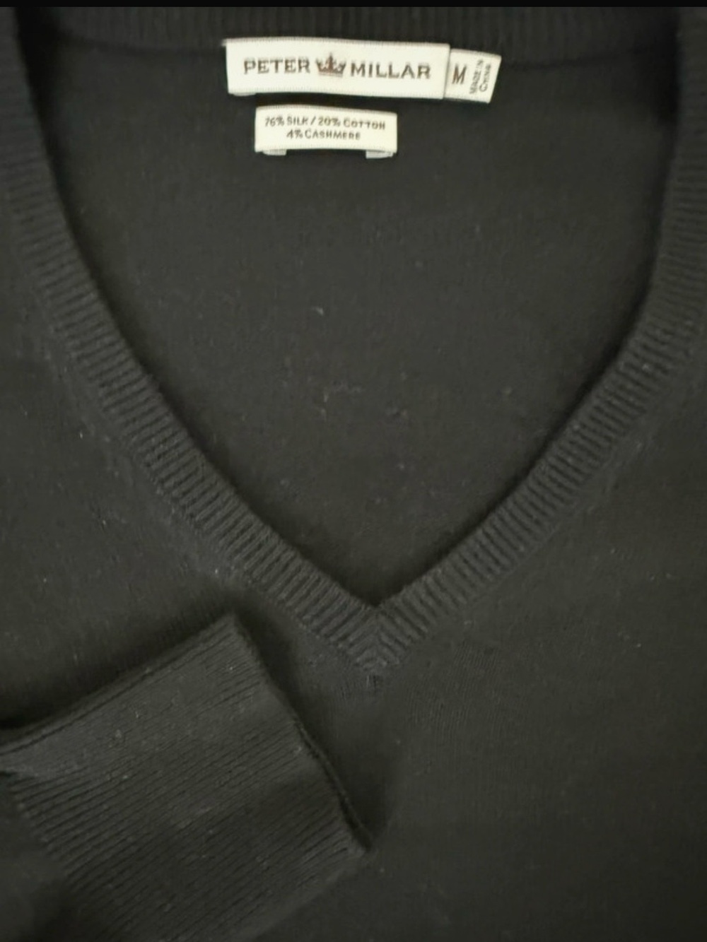 Peter Millar Mens M Black Wool
Silk Blend Long Sleeve
Pullover Golf Sweater~M